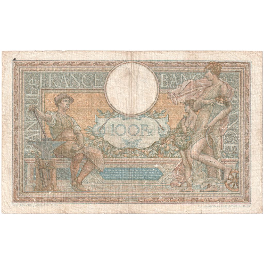 France, 100 Francs, Luc Olivier Merson, 1925-02-09, W.11821, VF(20-25)