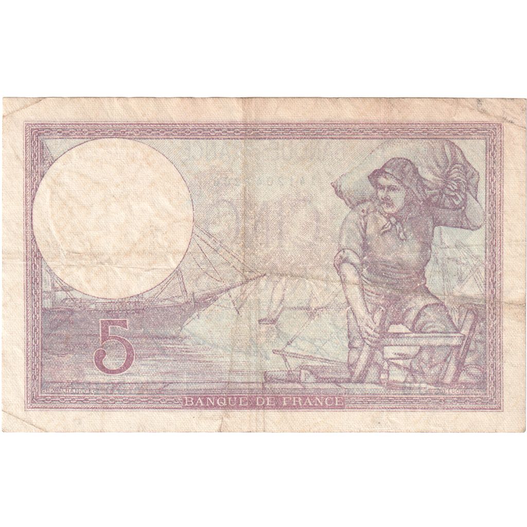 Francia, 5 Francs, Violet, 1933-06-29, S.56482, MB+
