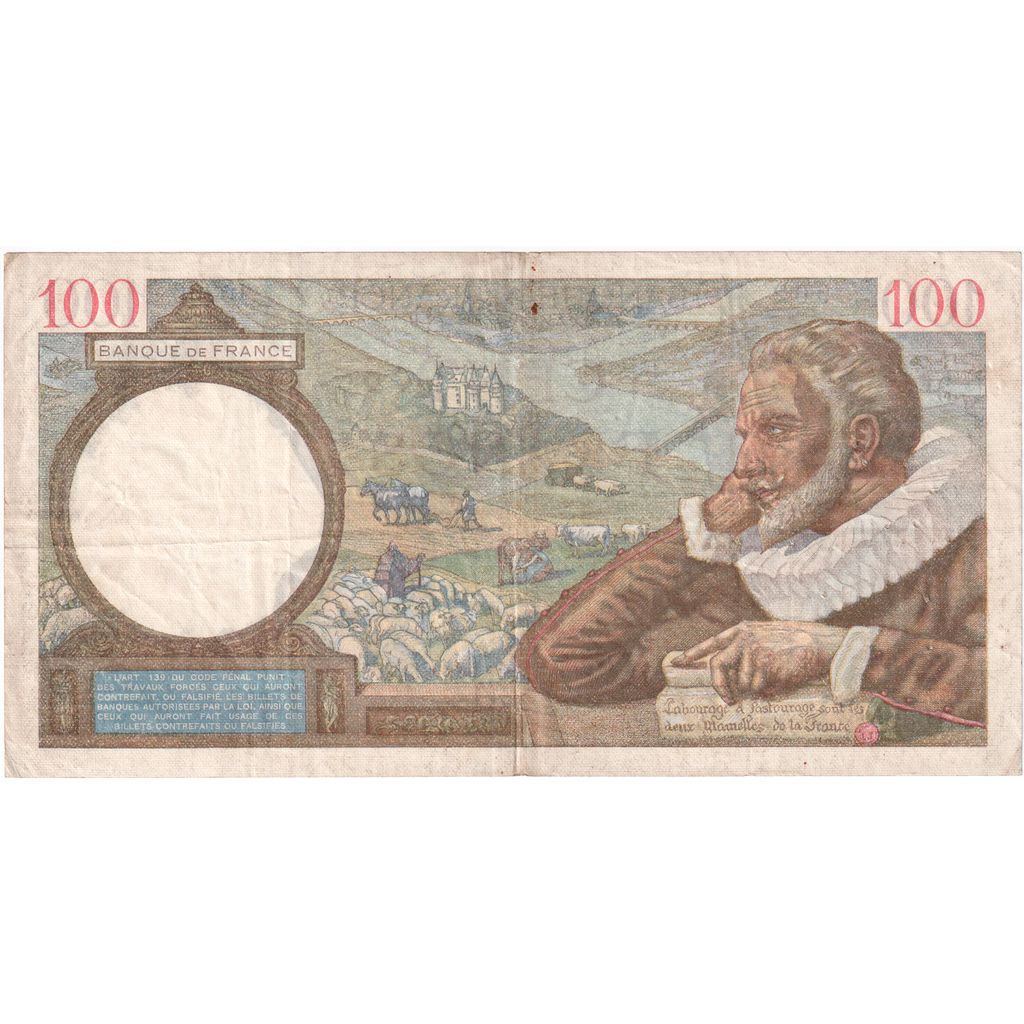 France, 100 Francs, Sully, 1940-05-02, Z.10366, VF(30-35)