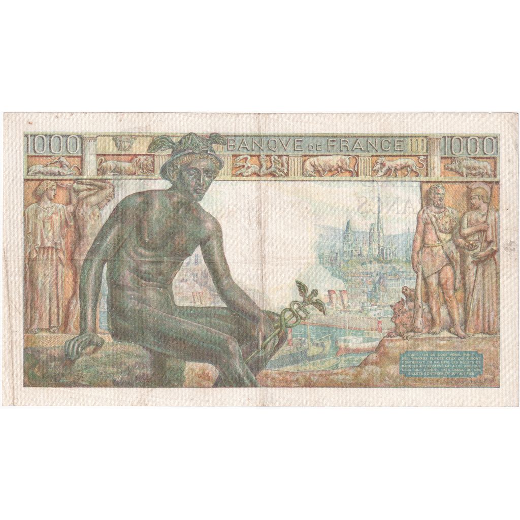 Francja, 1000 Francs, Déesse Déméter, 1942-06-20, R.758, VF(30-35)