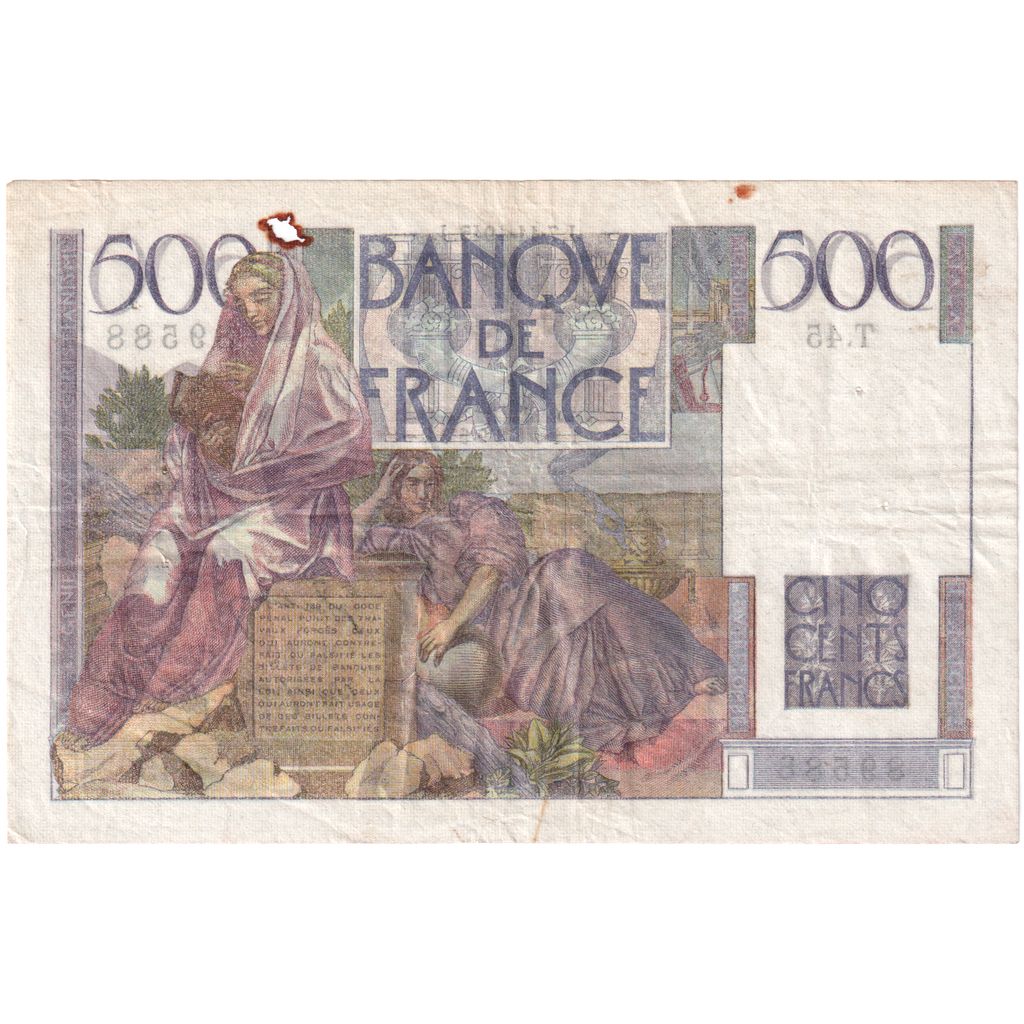 Frankrijk, 500 Francs, Chateaubriand, 1945-11-07, T.45, TB