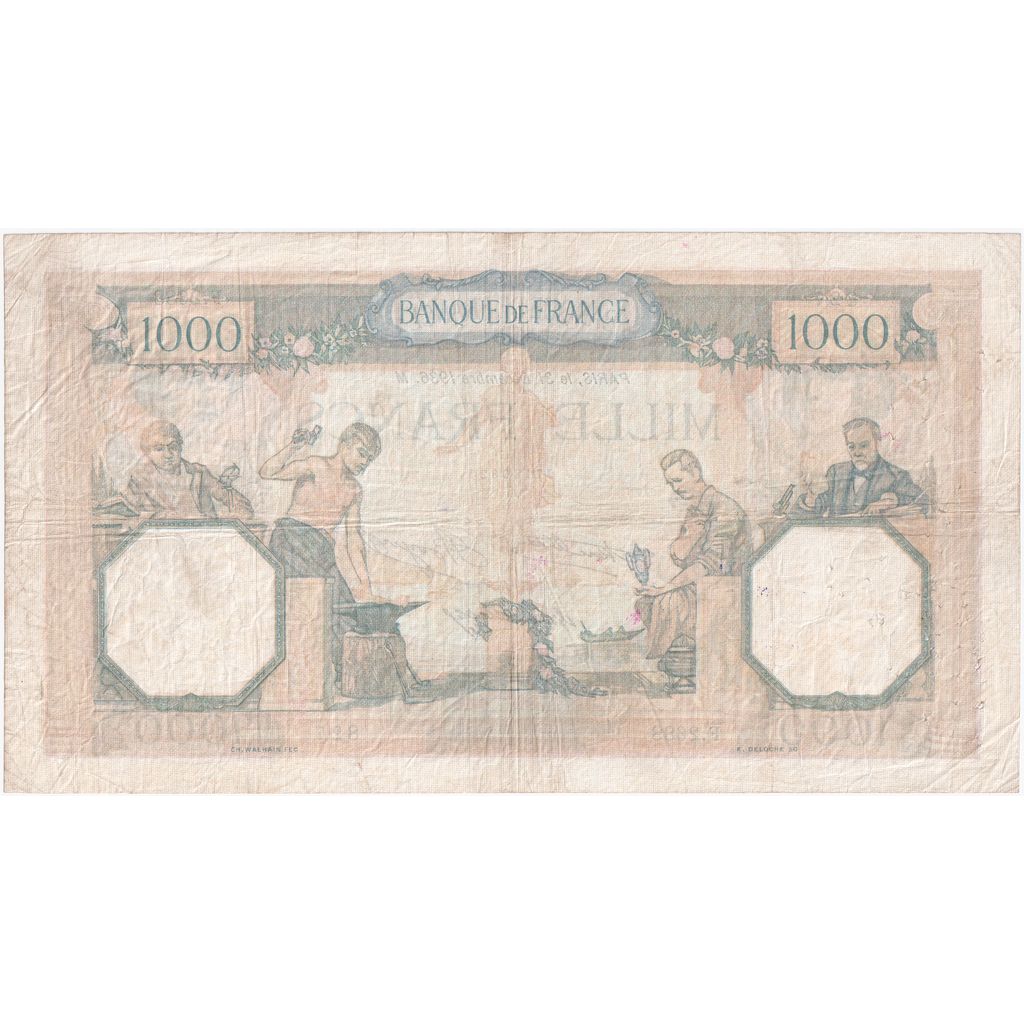 Francia, 1000 Francs, Cérès et Mercure, 1936-12-31, F.2688, BC+