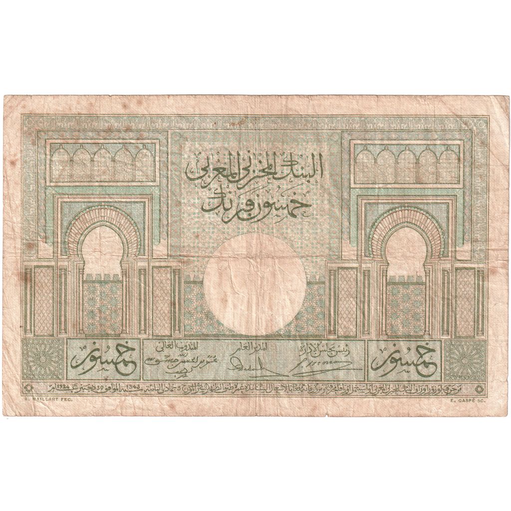 Marruecos, 50 Francs, 1938-05-05, BC