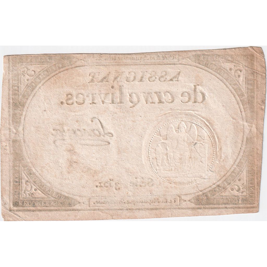 Francja, 5 Livres, 1793, SERIE 3502, VF(20-25)