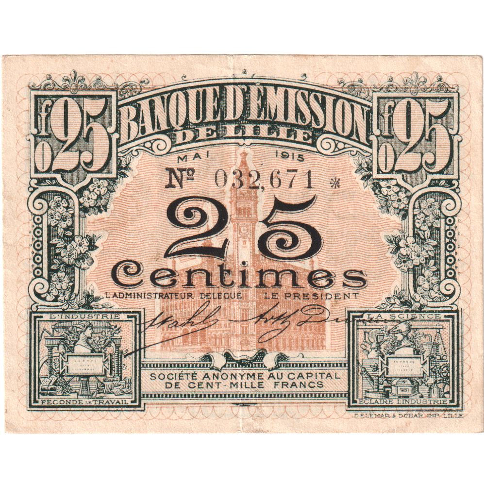 Frankreich, Lille, 25 Centimes, 05-1915, 032671, SS