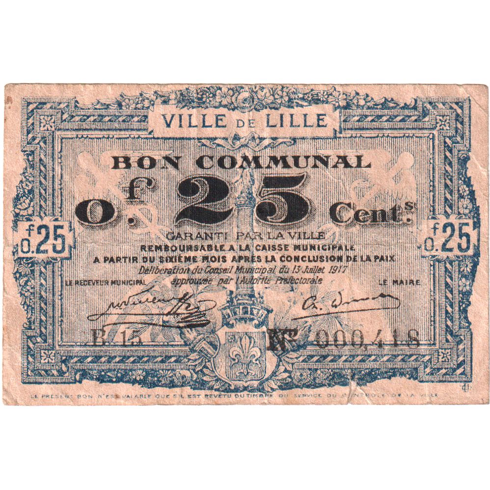 France, 25 Centimes, 1917-07-13, 000997, VF(20-25), Pirot:59-1621