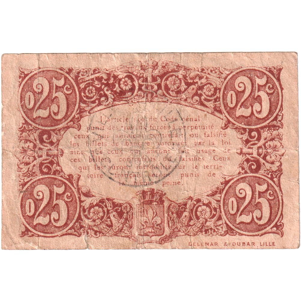 France, 25 Centimes, 1917-07-13, 000997, VF(20-25), Pirot:59-1621