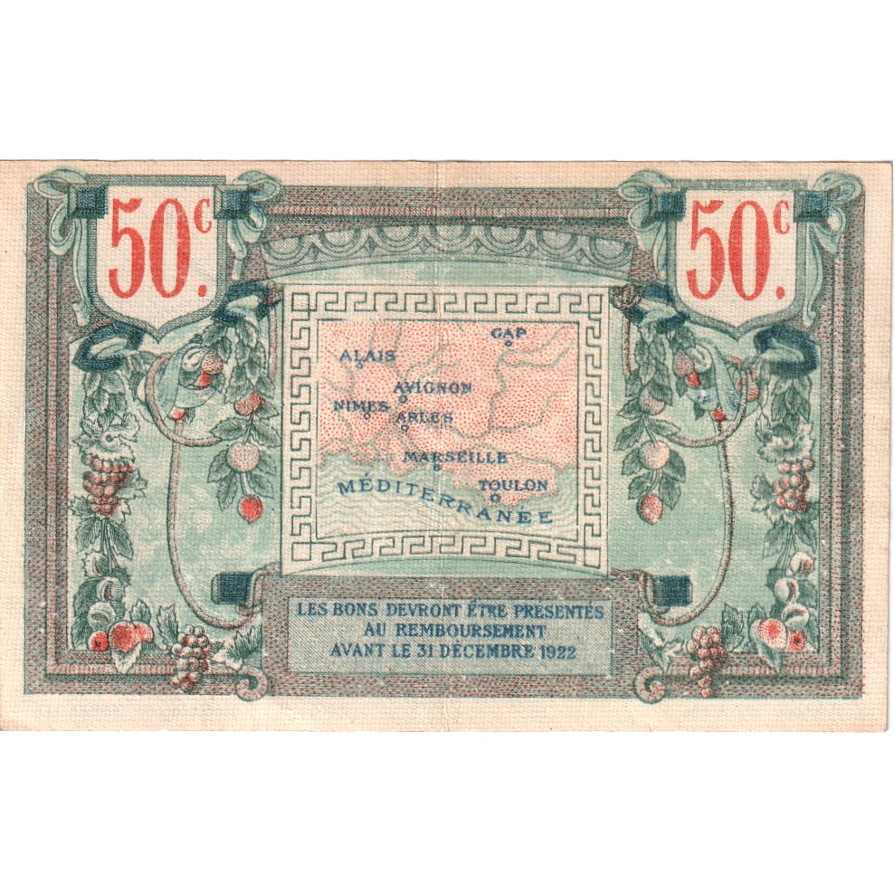 Frankrijk, AVIGNON-MARSEILLE-NIMES, 50 Centimes, SERIE VI, TTB