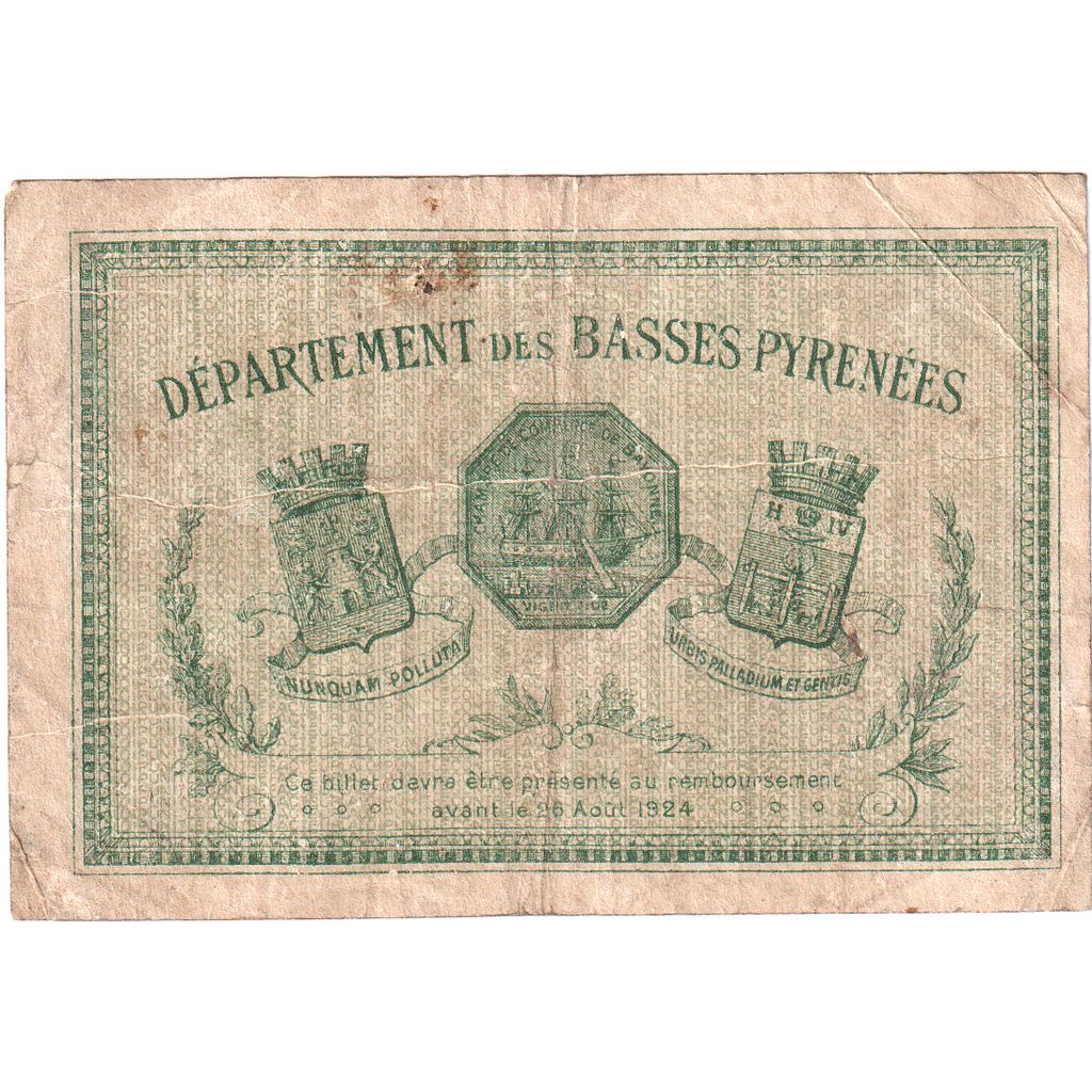 Frankreich, Bayonne, 50 Centimes, 1921-08-26, SERIE LI, SGE+