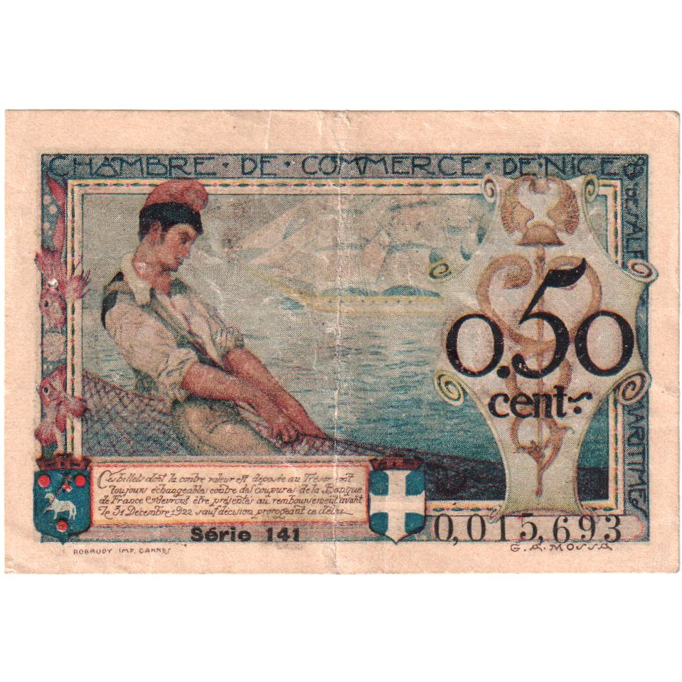 Frankreich, Nice, 50 Centimes, 1920-04-30, SERIE 141, VF 20