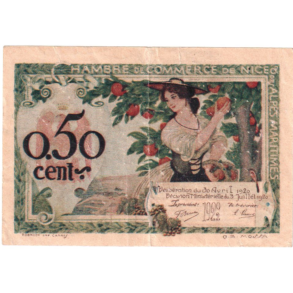 Frankreich, Nice, 50 Centimes, 1920-04-30, SERIE 141, VF 20