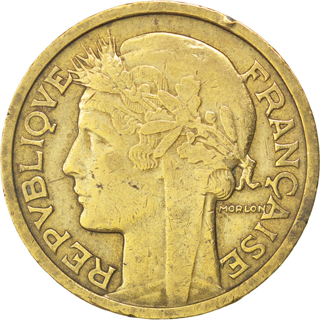Moneta, Francja, Morlon, 2 Francs, 1935, VF(30-35), Aluminium-Brąz, KM:886