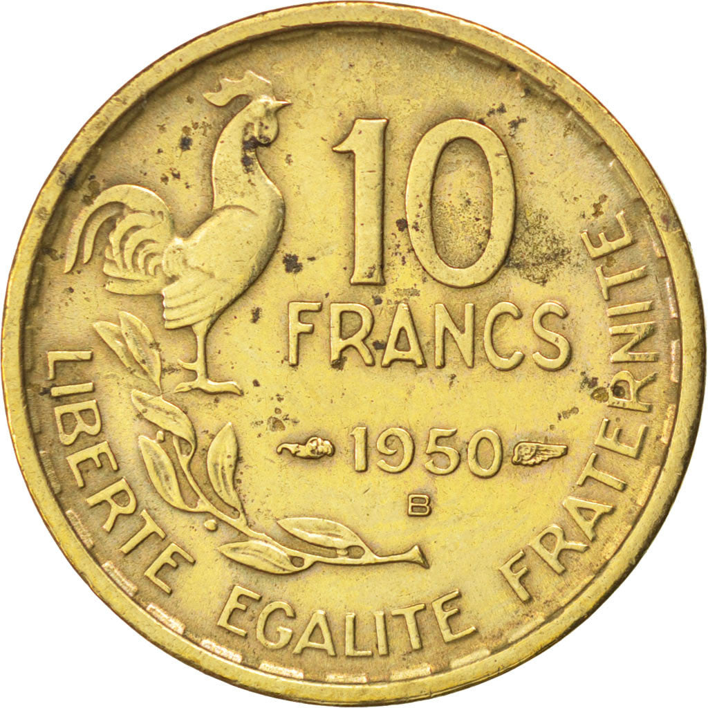 Munten, Frankrijk, Guiraud, 10 Francs, 1950, Beaumont le Roger, ZF