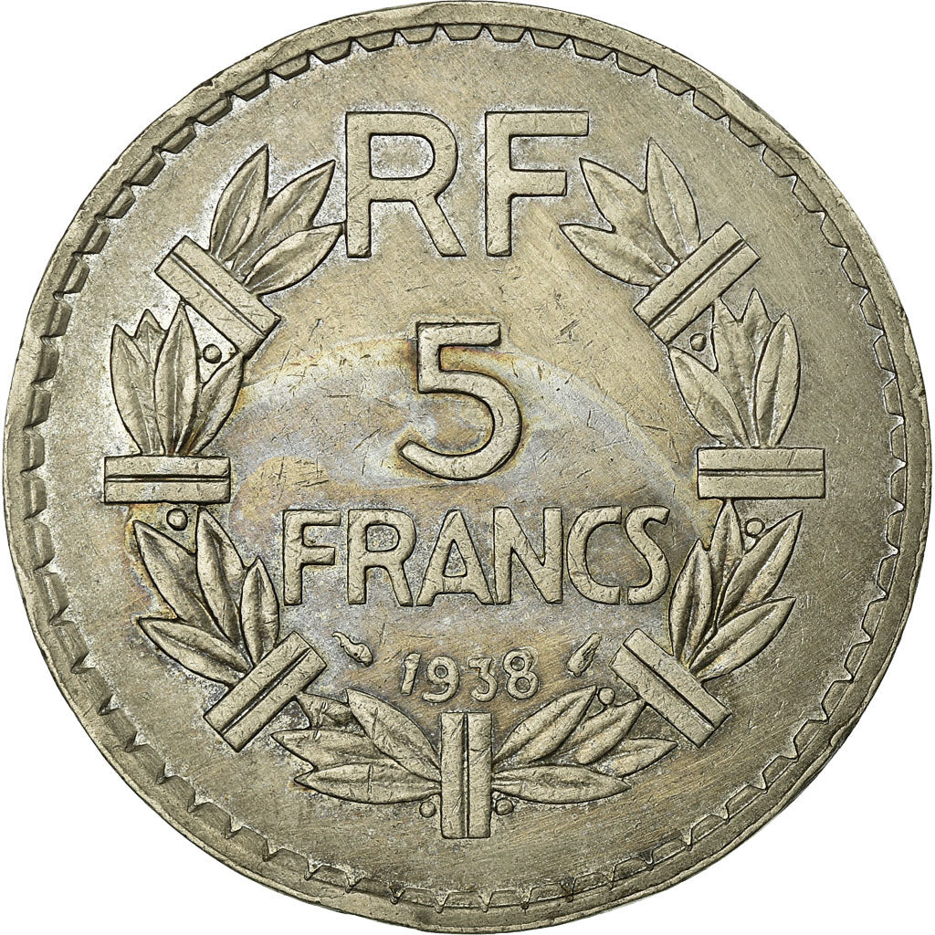 Coin, France, Lavrillier, 5 Francs, 1938, AU(50-53), Nickel, KM:888, Gadoury:760