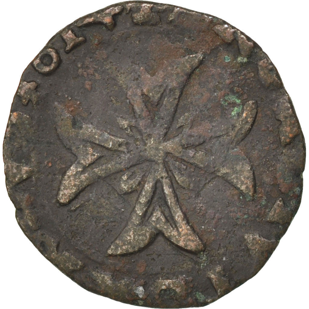 Monnaie, France, Liard, 1614, Trévoux, TB+, Billon, Boudeau:1077