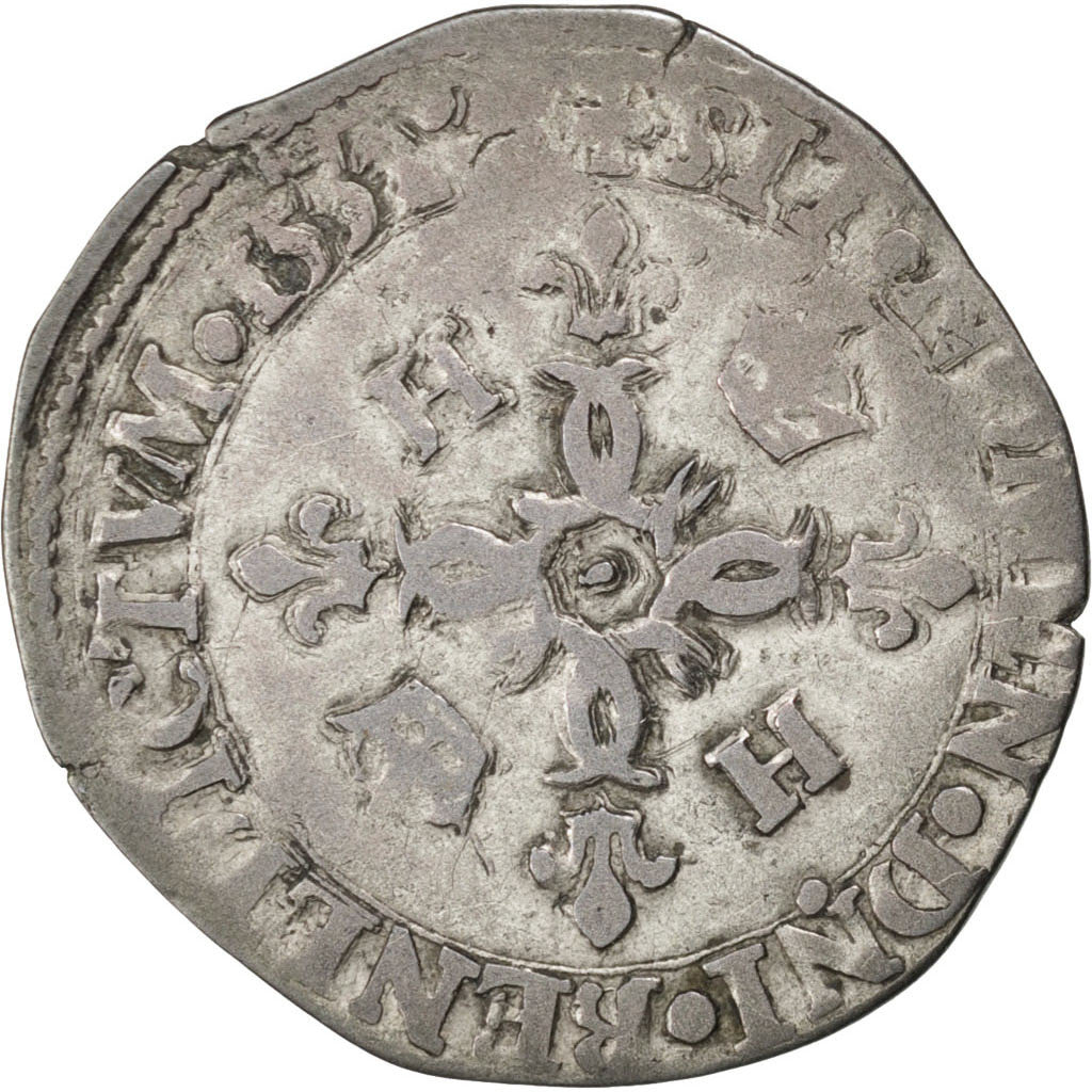 Moneta, Francja, Douzain, 1552, Limoges, VF(30-35), Bilon, Sombart:4380