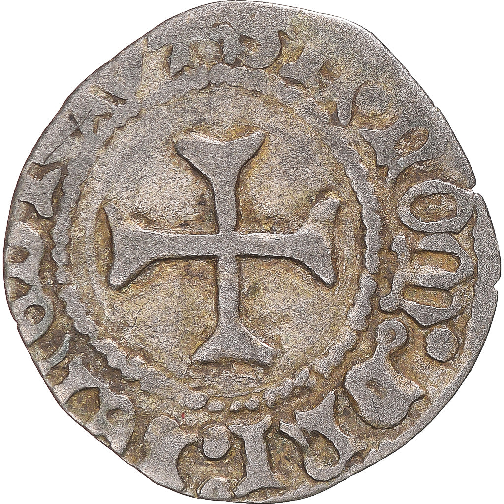 Monnaie, Duché de Bretagne, François Ier, 1/2 blanc à targe, 1442-1450
