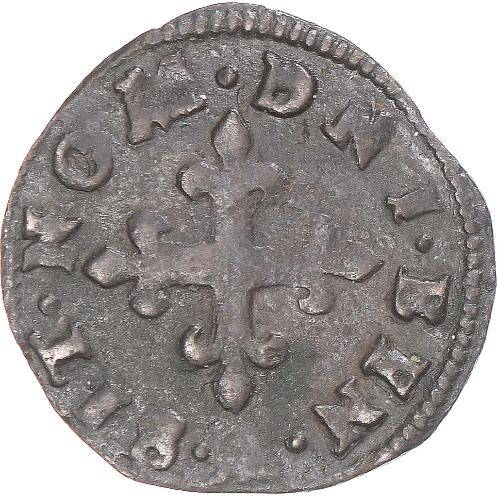 Moeda, França, Henri III, liard à la croix fleurdelisée, 1583, EF(40-45)