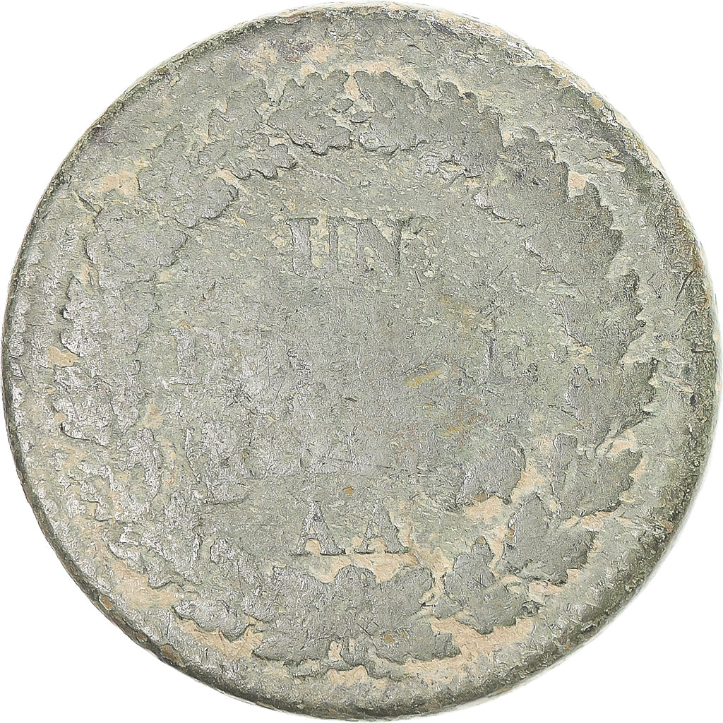 Moeda, França, Dupré, Decime, AN 8, Metz, F(12-15), Cobre, Gadoury:187a