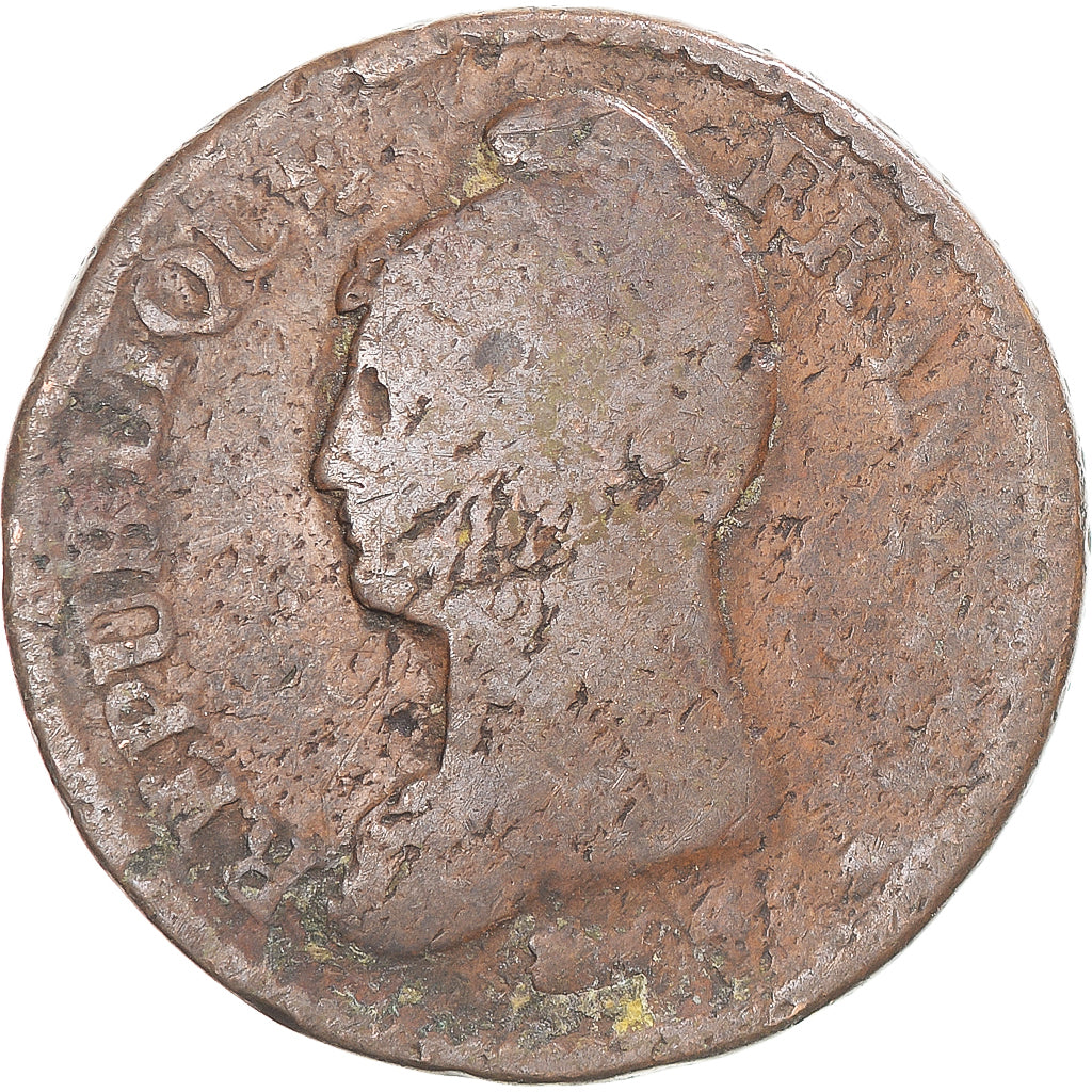 Münze, Frankreich, Dupré, Decime, AN 8, Metz, S, Kupfer, Gadoury:187a