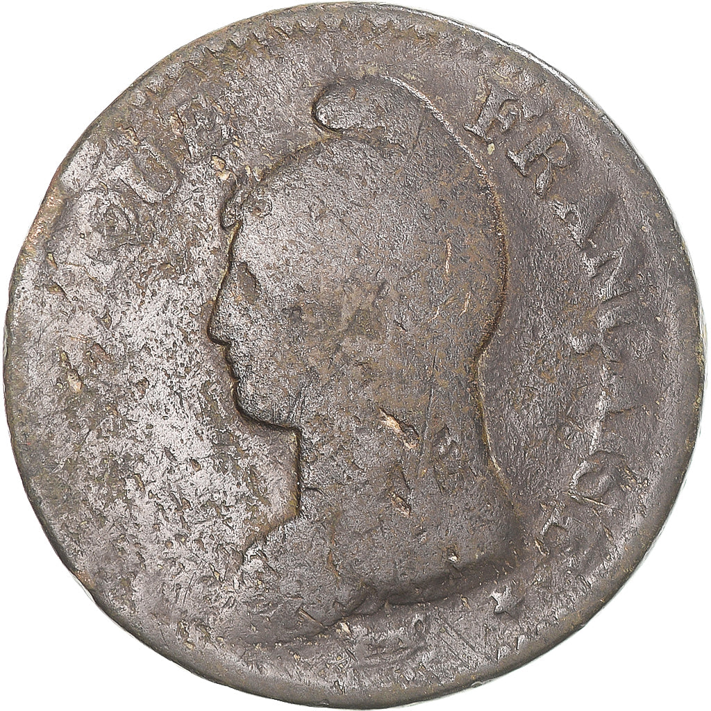 Münze, Frankreich, Dupré, Decime, AN 8, Metz, S, Kupfer, Gadoury:187a