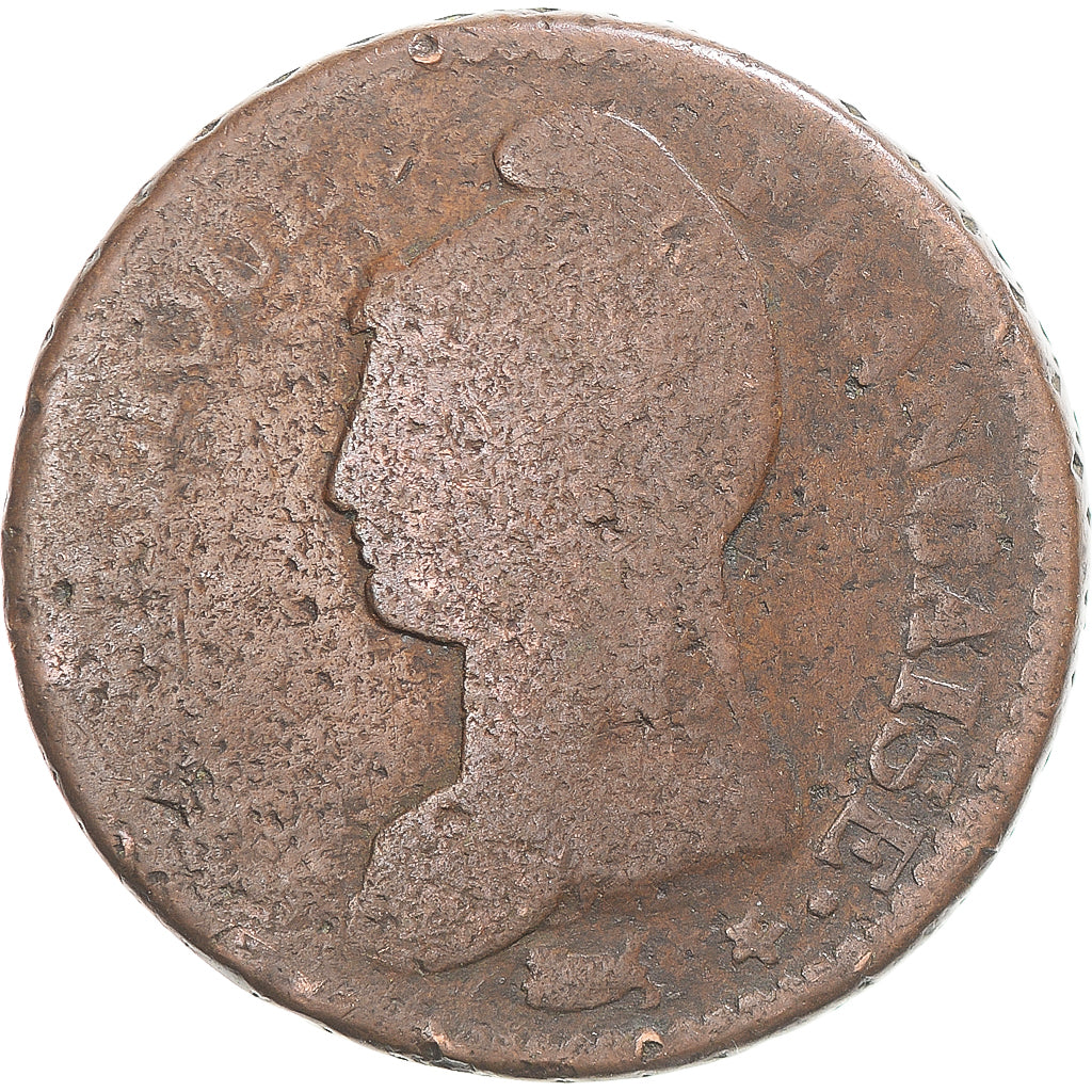Moeda, França, Dupré, Decime, AN 8, Metz, VF(20-25), Cobre, Gadoury:187a