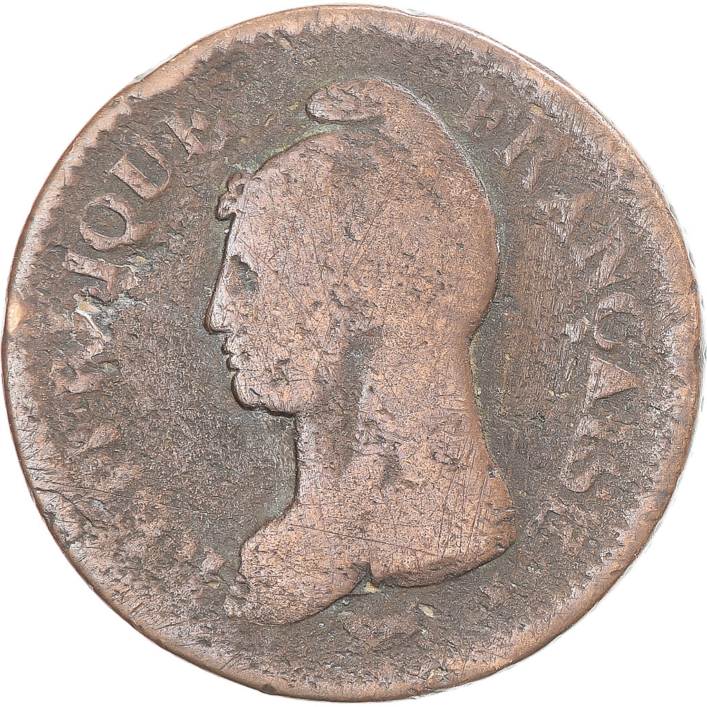 Coin, France, Dupré, Decime, AN 8, Metz, VF(20-25), Copper, Gadoury:187a