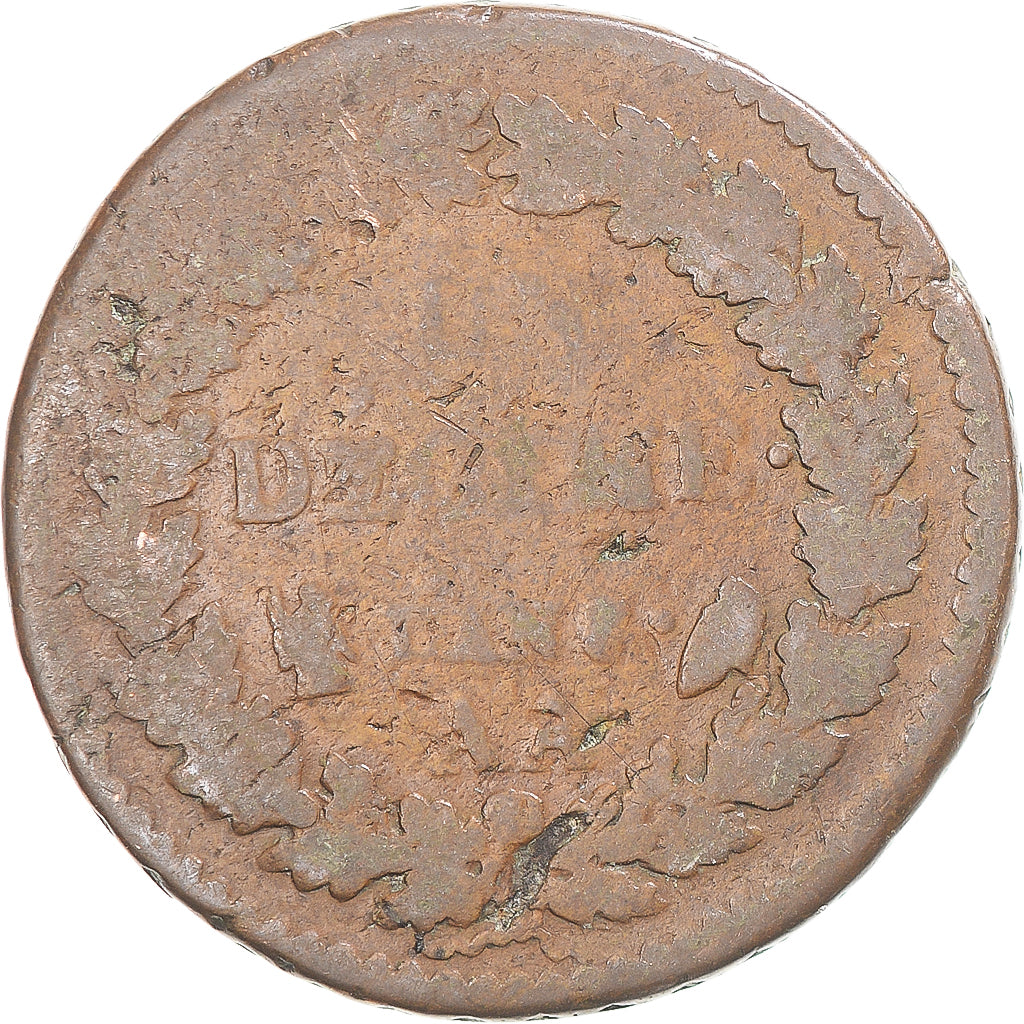Coin, France, Dupré, Decime, AN 8, Metz, VF(20-25), Copper, Gadoury:187a