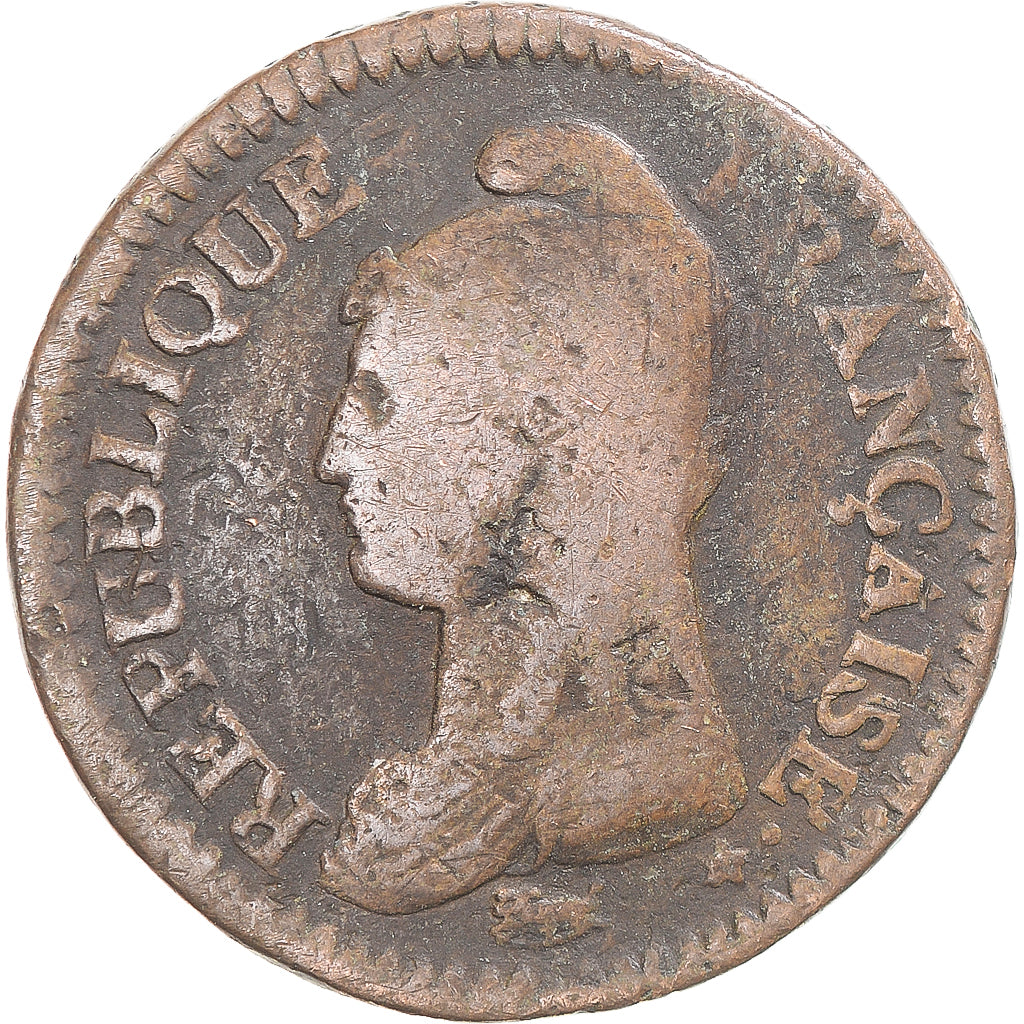 Coin, France, Dupré, Decime, AN 8, Metz, VF(20-25), Copper, Gadoury:187a