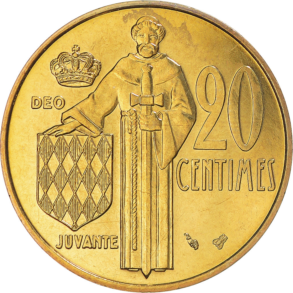 Moneta, Monaco, Rainier III, 20 Centimes, 1995, Paris, BU, FDC, Rame-alluminio