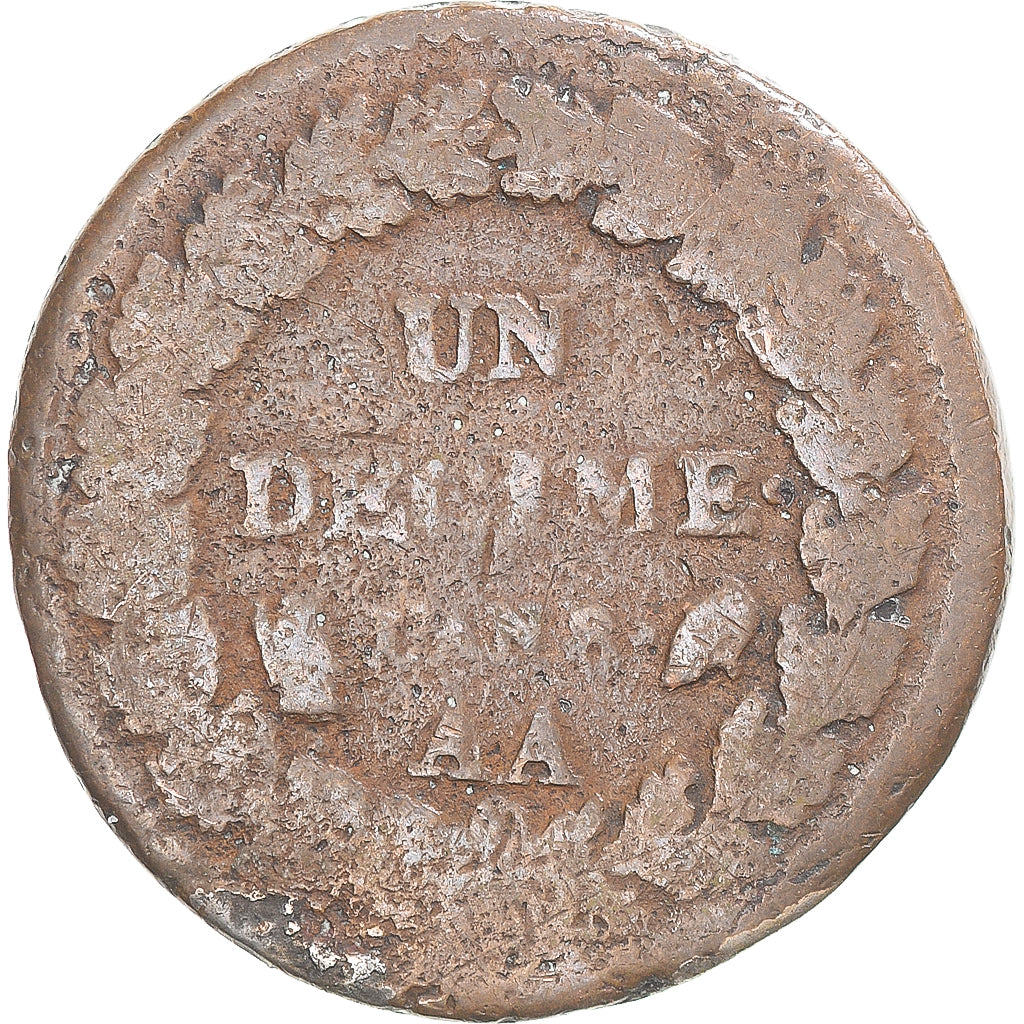 Munten, China, Dupré, Decime, AN 8, Metz, FR, Koper