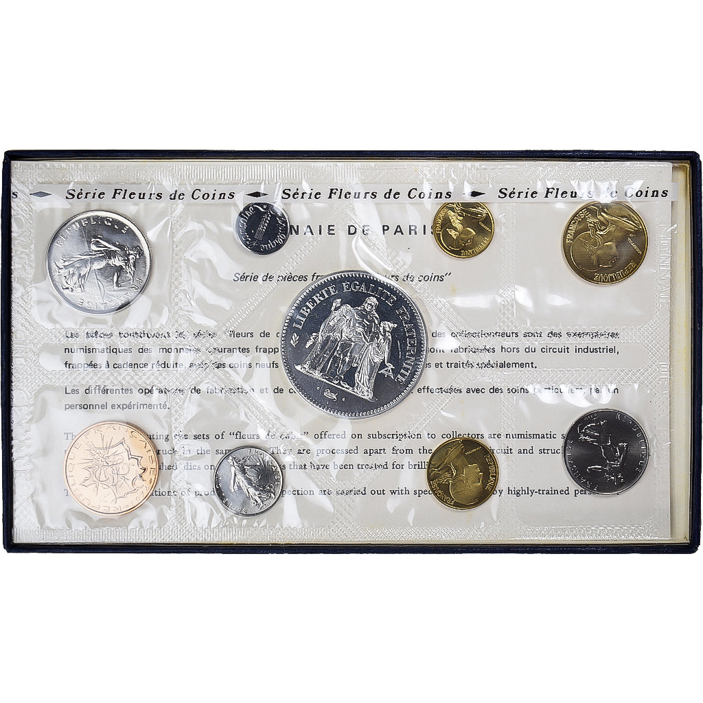 Moneta, Francja, Coffret 1 c. à 50 frs., 1974, Monnaie de Paris, FDC