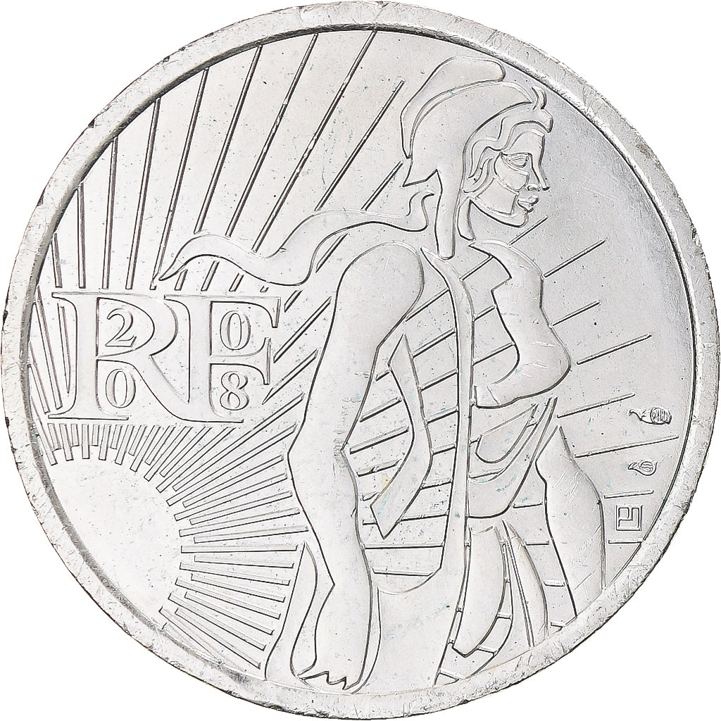 Frankreich, Semeuse, 5 Euro, 2008, Monnaie de Paris, VZ+, Silber, KM:1534