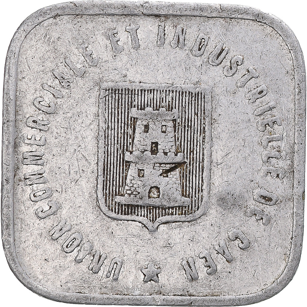 Moneta, Francja, Ville de Caen, 25 Centimes, 1921, EF(40-45), Aluminium