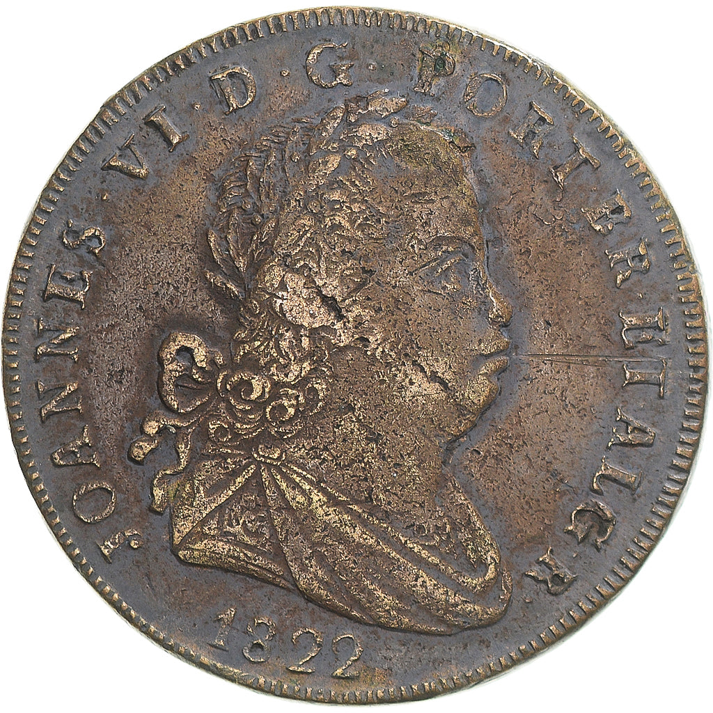 Moneta, Portogallo, João VI, 40 Reis, Pataco, 1822, Lisbon, BB, Bronzo, KM:370