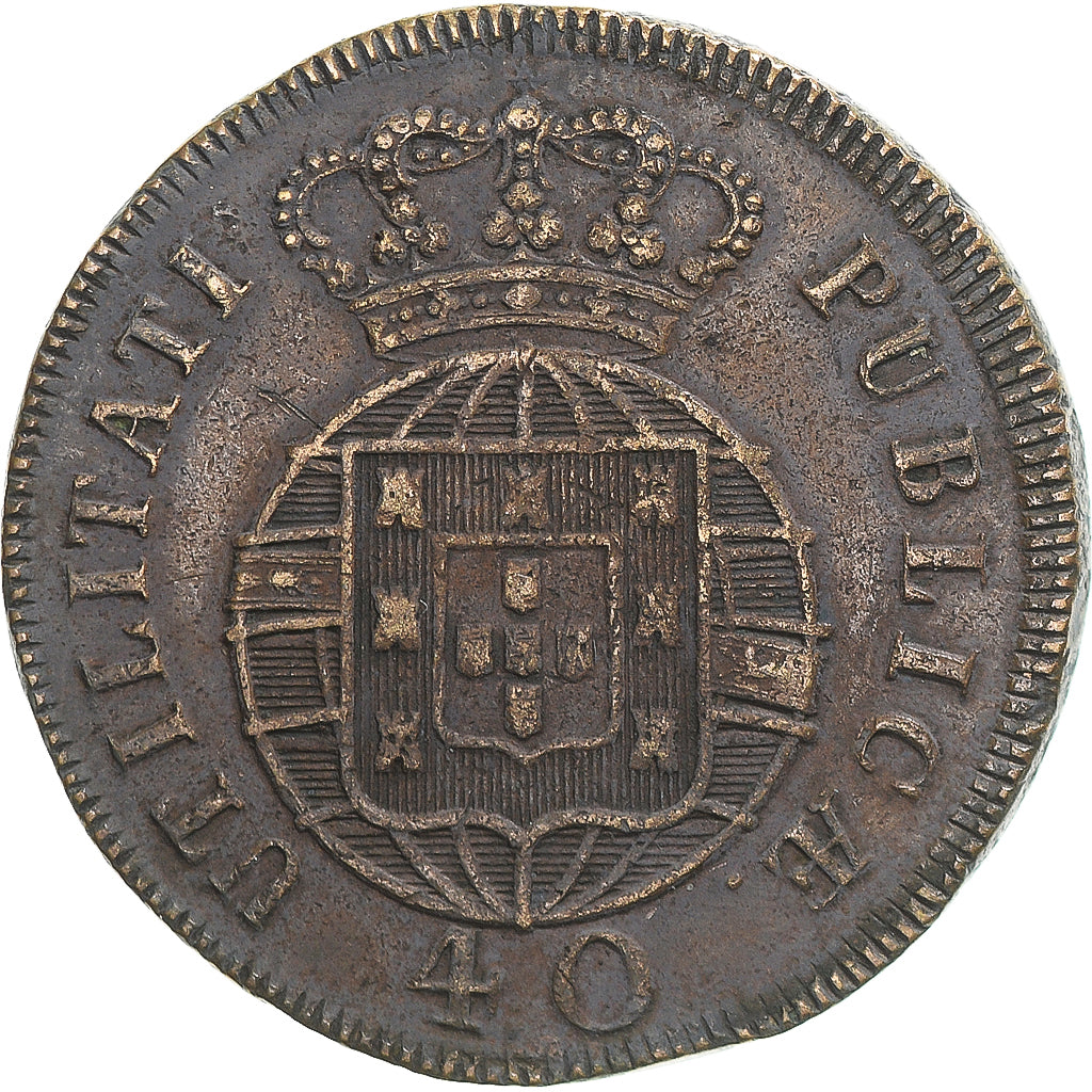 Moneta, Portogallo, João VI, 40 Reis, Pataco, 1822, Lisbon, BB, Bronzo, KM:370