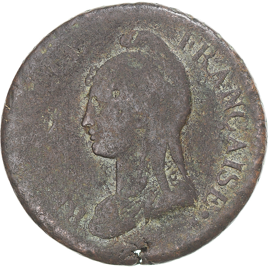 Munten, Frankrijk, Dupré, Decime, AN 8, Metz, FR+, Koper, Gadoury:187a