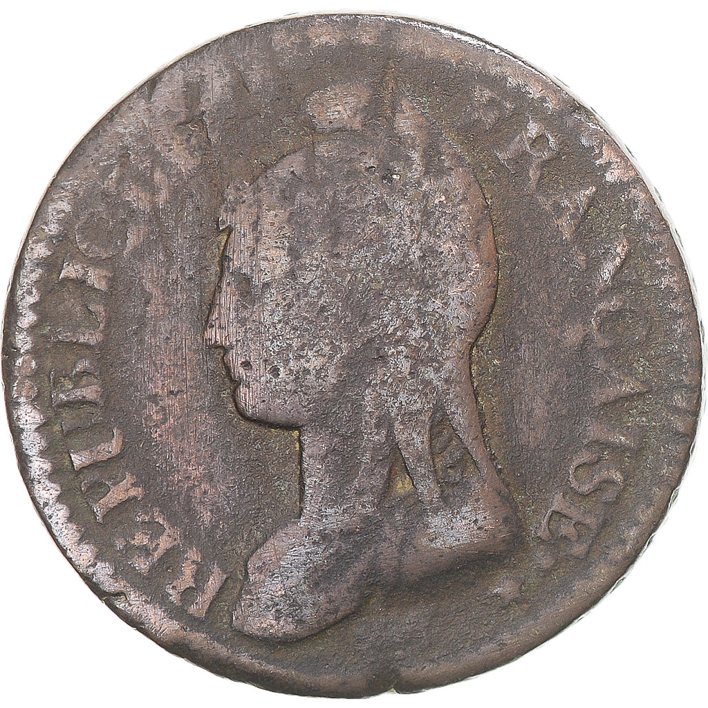 Moeda, França, Dupré, Decime, AN 8, Metz, VF(30-35), Cobre, Gadoury:187a