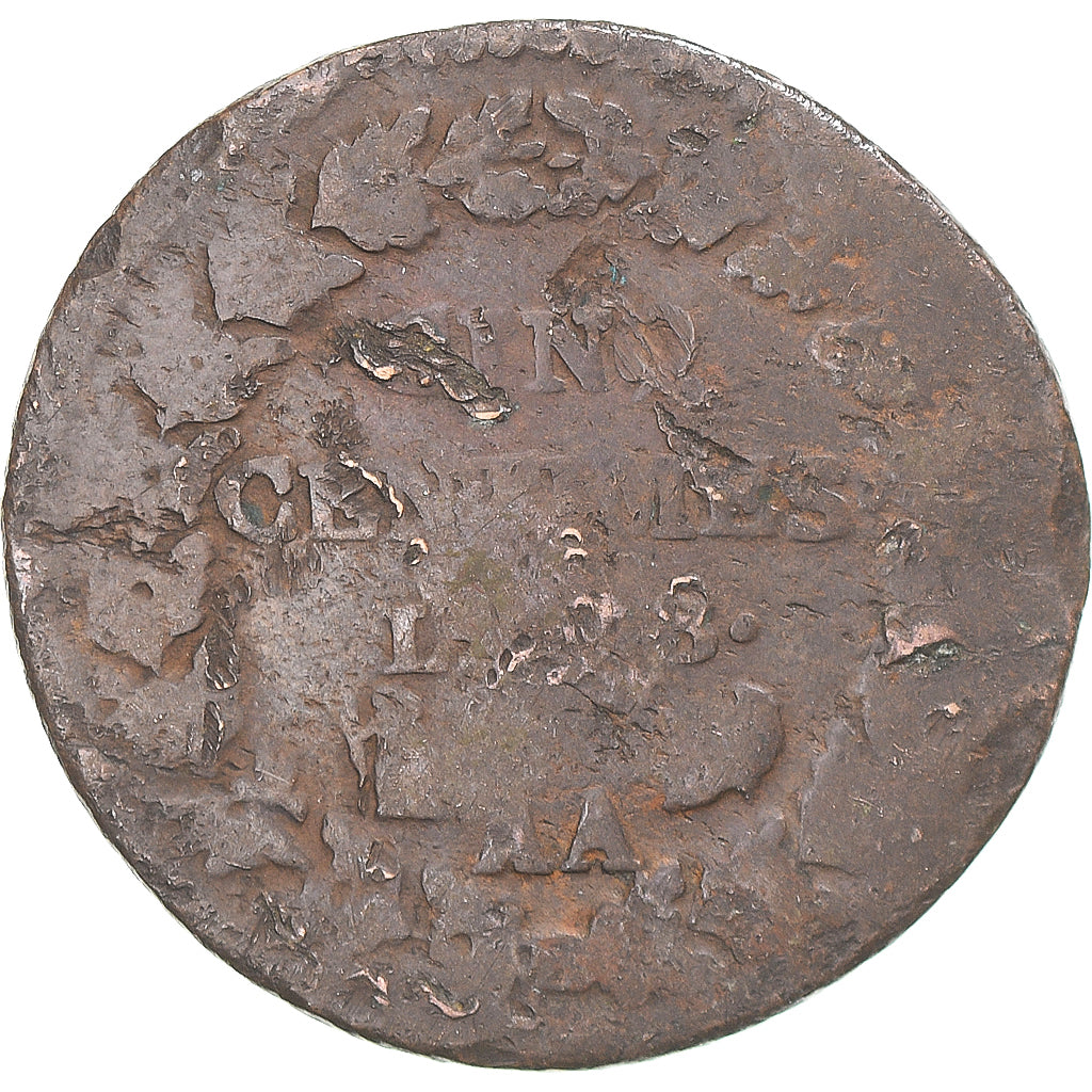 Münze, Frankreich, Dupré, 5 Centimes, AN 8, Metz, SGE+, Kupfer, Gadoury:126a