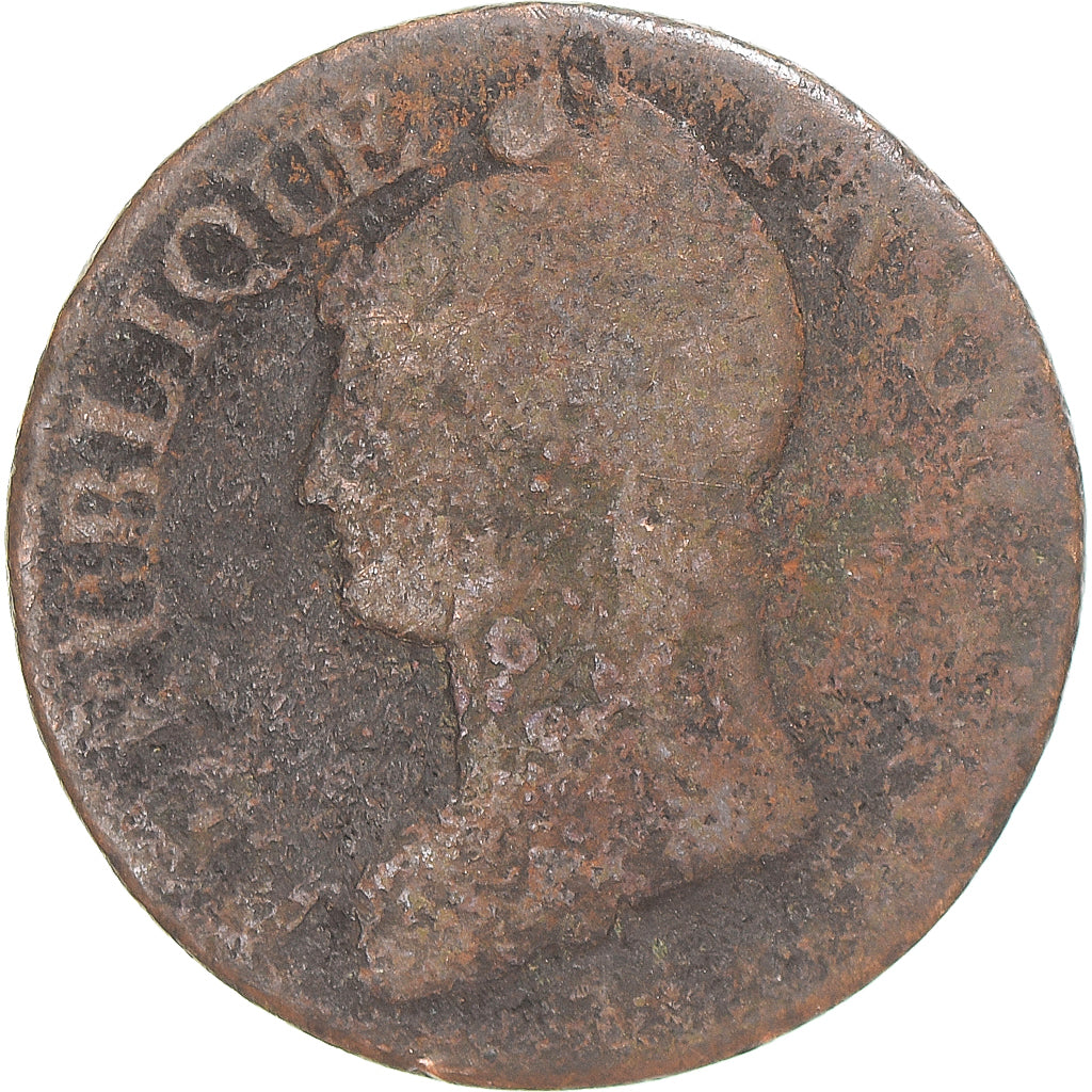 Moneta, Francja, Dupré, 5 Centimes, AN 8, Metz, F(12-15), Miedź, Gadoury:126a