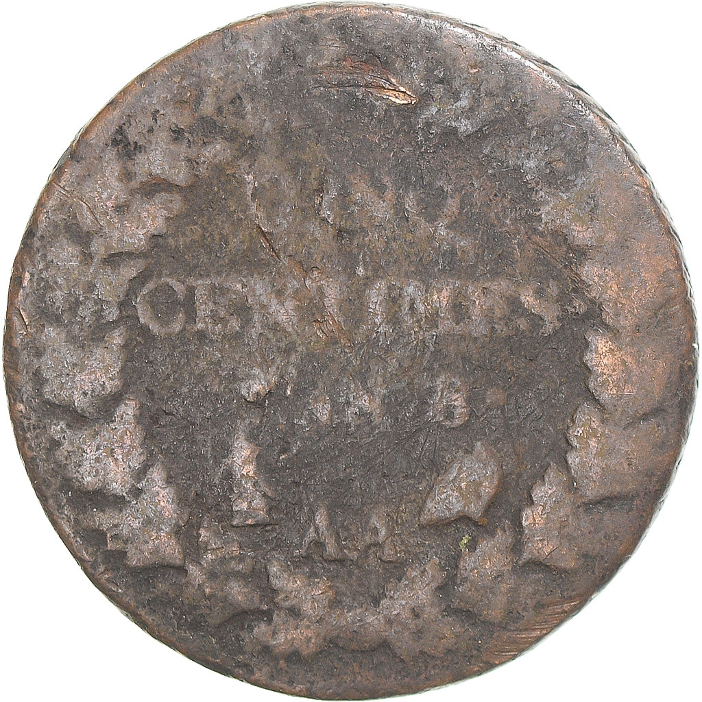 Moneta, Francja, Dupré, 5 Centimes, AN 8, Metz, F(12-15), Miedź, Gadoury:126a