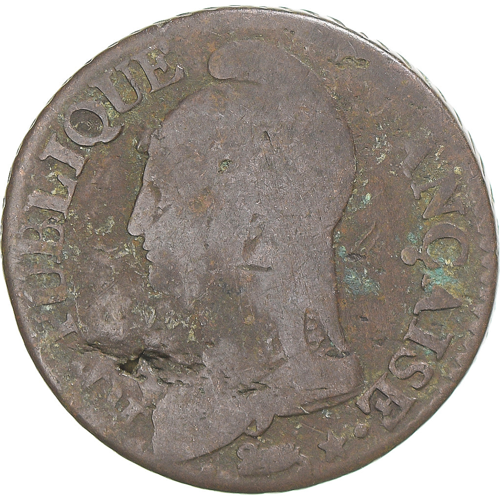 Münze, Frankreich, Dupré, 5 Centimes, AN 8, Metz, S, Kupfer, Gadoury:126a