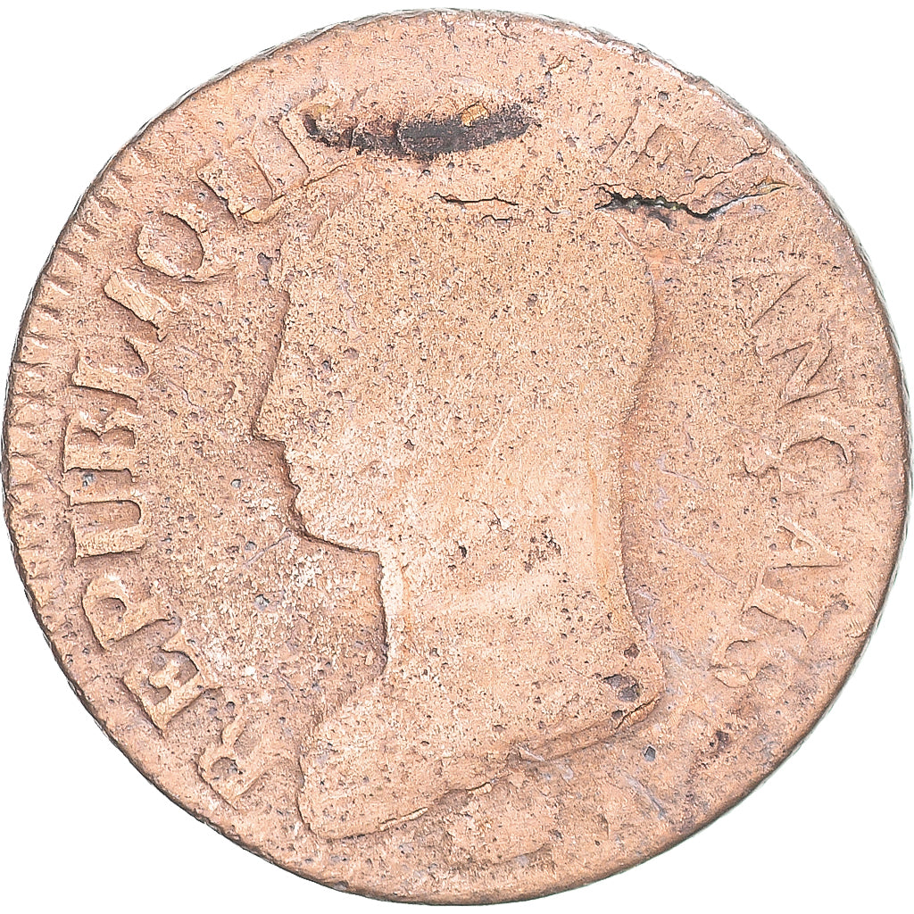 Munten, Frankrijk, Dupré, 5 Centimes, AN 8, Metz, FR, Koper, Gadoury:126a