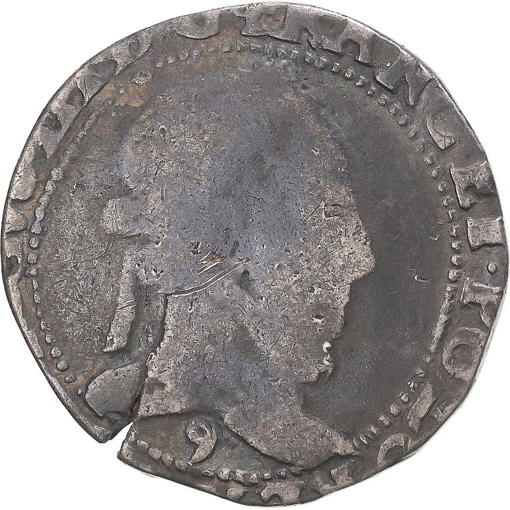 Monnaie, France, Henri III, 1/2 Franc au col plat, 1578, Rennes, TB, Argent