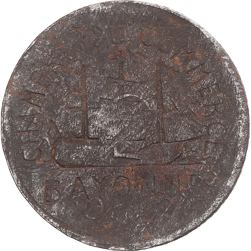 Munten, Frankrijk, 5 Centimes, 1917, Bayonne, Chambre de Commerce, FR, Staal
