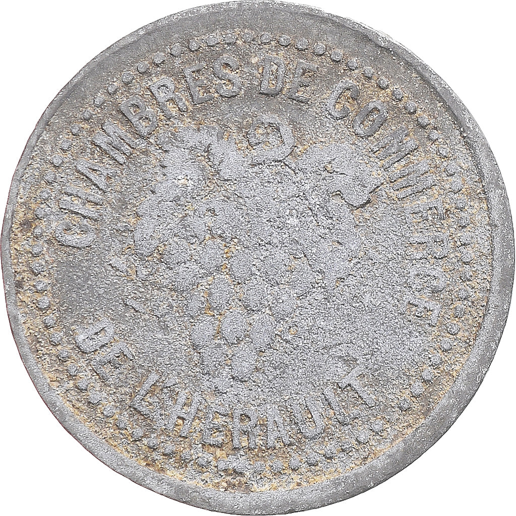 Coin, France, Chambre de commerce de l'Hérault, 10 Centimes, VF(30-35), Zinc