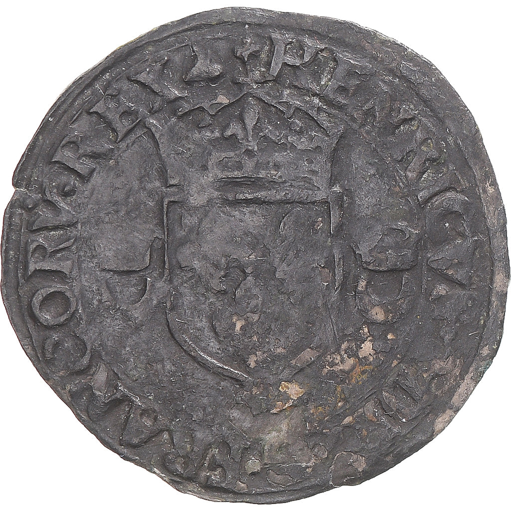Moneta, Francja, Henri II, Douzain aux croissants, 1550, VF(20-25), Bilon