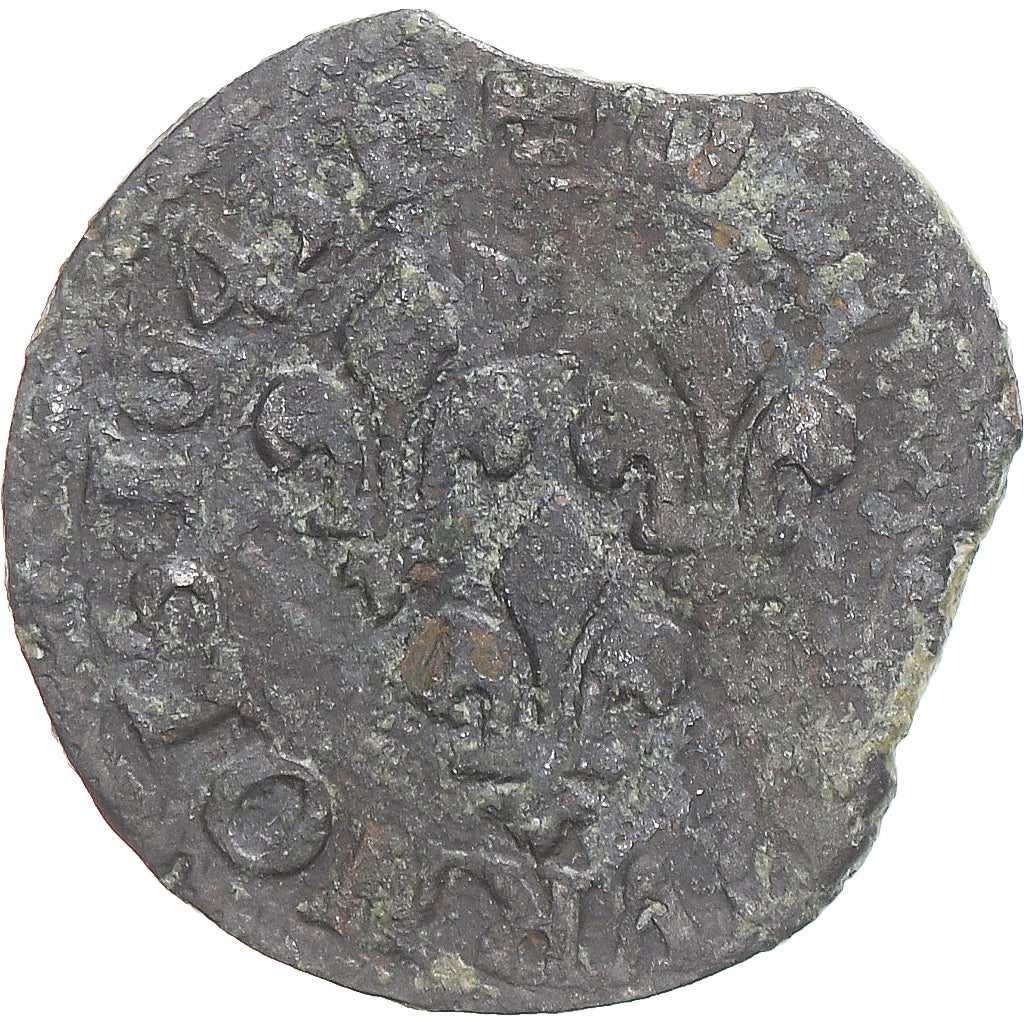 Munten, Frankrijk, Louis XIII, Double Tournois, 1643, FR, Koper, Gadoury:12