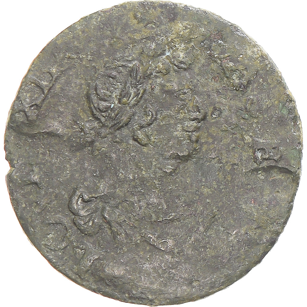Moeda, França, Louis XIII, Double Tournois, 1639, VF(20-25), Cobre, Gadoury:11