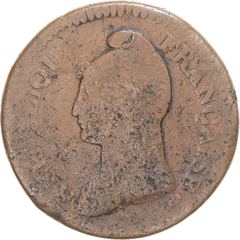 Moneda, Francia, Dupré, Decime, AN 5, Paris, BC+, Cobre, Gadoury:187